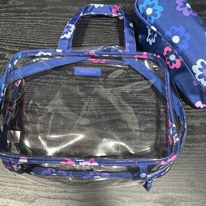 Vera Bradley 2 Piece Cosmetic Set 1 Clear